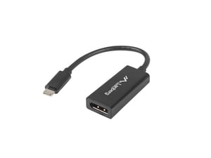 Lanberg AD-UC-DP-01 kabeladapter 0,15 m USB Type-C till DisplayPort, svart