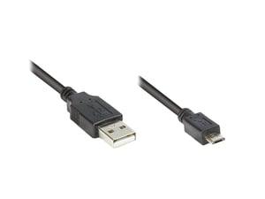 Alcasa 2510-MB01 USB 2.0 Cable, 1 m, USB-A to Micro-USB-B, Black