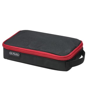 Herlitz 2 Go Soft Pencil Case, Polyester, Black, Red