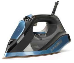 Black & Decker BXIR2801E Trocken- und Dampfbügeleisen, Keramiksohle, 2800 W, Schwarz, Blau