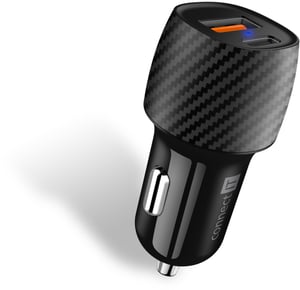 Connect IT CCC-3030-CA Ladegerät für mobile Geräte, universell, schwarz, Carbon, Zigarettenanzünder, Schnellladung, automatisch