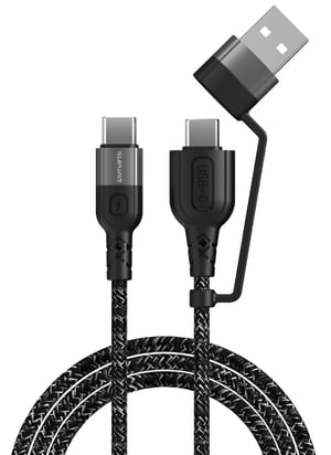 4smarts 4S468626 kabel USB 1,5 m USB C 60 W Czarny, Biały