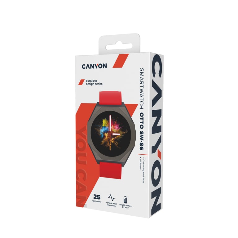 фото Смарт-годинник Canyon Otto SW-86 Red (CNS-SW86RR)