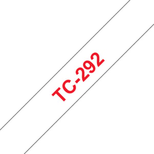 Brother TC-292 taśmy do etykietowania Czerwony na białym