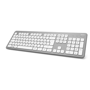 Hama KW-700 Office RF Wireless QWERTZ German Keyboard, Silver, White