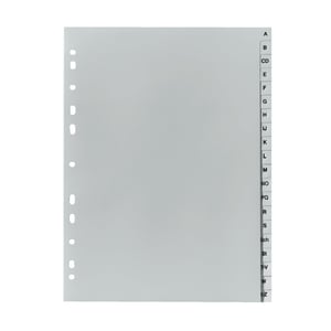 Herlitz 10843522 Card Index Tab Alphabet Tab Polypropylene (PP) Gray