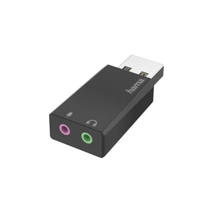 Hama 00200323 USB to 2x3.5 mm Cable Adapter, Black
