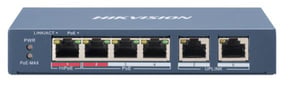 Hikvision DS-3E0106HP-E Unmanaged Fast-Ethernet-Netzwerk-Switch (10/100) PoE-Unterstützung Blau