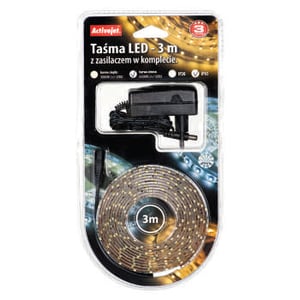 Activejet Taśma LED Z180L3528WCI 3m z zasilaczem barwa zimna IP65