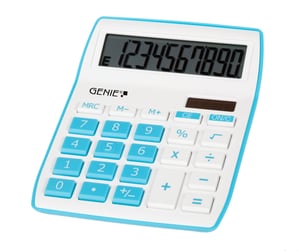 Genie 840 B kalkulator Desktop Wyświetlacz kalkulatora Niebieski, Biały