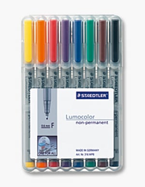 Staedtler 316 WP8 marker, 1 pc. Black, Blue, Brown, Green, Orange, Red, Purple, Yellow