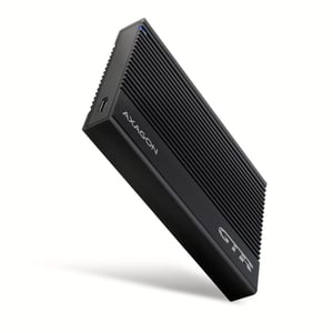 Axagon EE25-GTR USB-C 3.2 Gen 2 – SATA 6G 2,5-Zoll-externes Festplattengehäuse, geriffelt, HDD/SSD-Gehäuse, schwarz, 2,5 Zoll