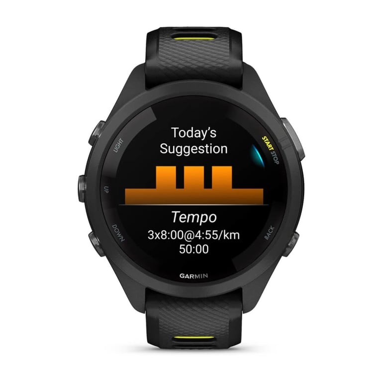 фото Смарт-годинник Garmin Forerunner 265S Black Bezel and Case w. Black/Amp Yellow S. Band (010-02810-03/13/53)