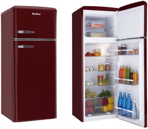 Amica KGC15631R Kühl-Gefrierkombination, freistehend, 206 l, rot