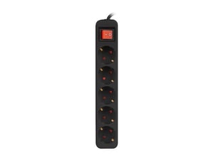 Lanberg PS1-05F-0150-BK grenuttag 1,5 m 5 x nätuttag För inomhusbruk Svart