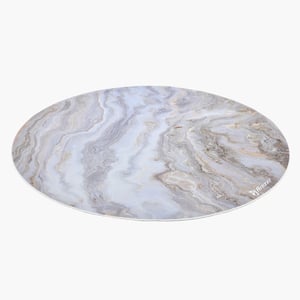 Arozzi Zona Round Floor Pad Vit, marmorfärgad mikrofiber, gummi