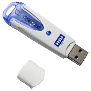 HID Identity OMNIKEY 6121 USB 2.0 Smart Card Reader, Blue, Gray