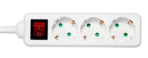 Deltaco GT-0352 5 m Power Strip with 3 Outlets, Indoor, White