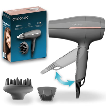 Cecotec IoniCare Power&Go Heaven suszarka do włosów 2000 W Szary