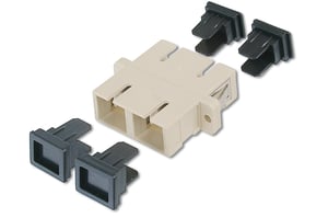 Digitus SC/SC-fiberadapter, duplex, multimode OM2, keramisk ferrula, beige
