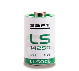 Saft LS14250 battery for home use. Disposable 1/2AA Li-ion battery