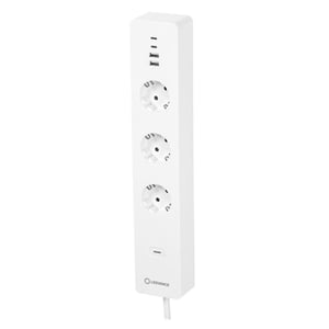 LEDVANCE SMART+ Multi Power Socket EU Power Strip, 3 x Outlets, Indoor, White