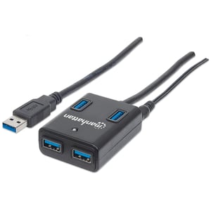 Manhattan 162302 USB 3.2 Gen 1 (3.1 Gen 1) Type-A-hubbar och koncentratorer, 5000 Mbit/s, svart