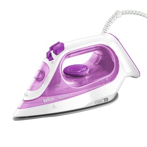 Braun TexStyle 3 SI3030PU Steam Iron, Ceramic Soleplate, 2300 W, Pink