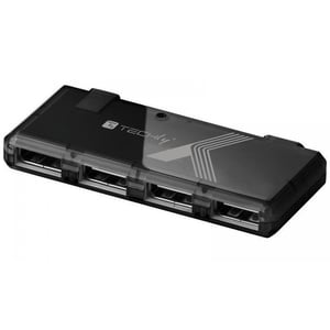 Techly IUSB2-HUB4-BKTY hubbar och koncentratorer 480 Mbit/s Svart