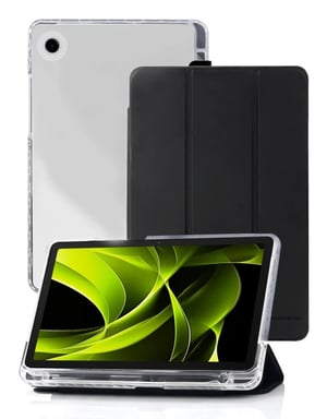 Mobile Origin MO-TRA-A9 etui na tablet 22,1 cm (8.7") Etui z klapką Czarny, Przezroczysty