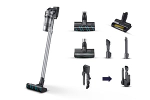Samsung VS20B75ACR5 2-in-1 Upright Vacuum Cleaner, Battery-Powered, Dry, Bagless, 550 W, Silver