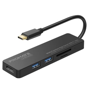 Promate LinkHub-C USB 3.2 Gen 1 (3.1 Gen 1) Type-C Czarny