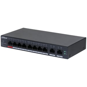 Dahua Technology DH-CS4010-8GT-110, hanterad L2 Gigabit Ethernet-nätverksswitch (10/100/1000) med PoE-stöd, svart