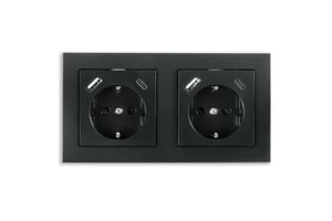 Kabelmeister SE01-2A gniazdko elektryczne CEE 7/3 + USB Antracyt