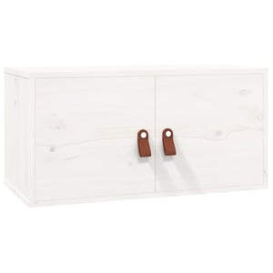 VidaXL 818367 Shelf, Pine, White Faux Leather