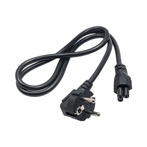 Akyga AK-NB-08A Hybrid Power Cable, Standard C/E/F, CEE 7/7 – Euro 3-Pin C5 IEC – Cable – 1 m, Black, CEE7/7, C5 panel