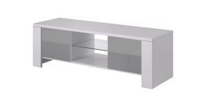 Cama szafka RTV WEST 42/130/42 biały/szary połysk
