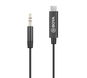 BOYA BY-K2 kabel audio USB C 3.5mm Czarny