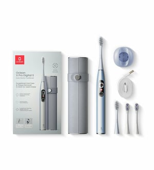 Oclean X PRO DIGITAL SET Dorosły Soniczna szczoteczka do zębów Srebrny