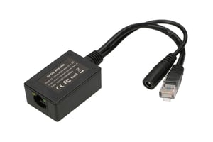 Extralink PoE-växel med 1 port, ingång 1x 1000 Mb/s RJ45/Jack 10–30 V, utgång 48 V