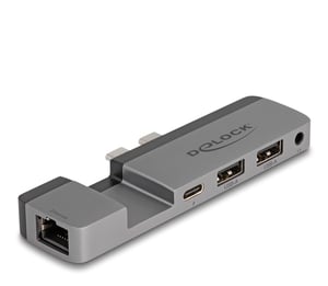 DeLOCK Docking Station for MacBook Pro/MacBook Air with Thunderbolt 4, 5K Resolution, 100 W PD, 10 Gbps Hub, LAN, and Audio