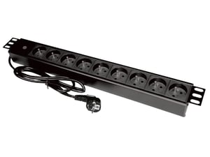 Alantec PZ09 Verteiler 1,8 m, 9 x Netzsteckdose, für den Innenbereich, schwarz