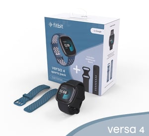 Fitbit Versa 4 AMOLED digital pekskärm, grafitfärgad, GPS