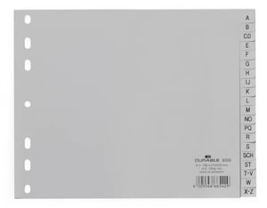 Durable 6500 Alphabet Bookmark, Polypropylene (PP), Gray