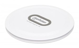 Manhattan 406024 Ladegerät für mobile Geräte – Headset, Smartphone, Smartwatch – Weiß – USB – Kabelloses Laden – Schnellladen – Intern