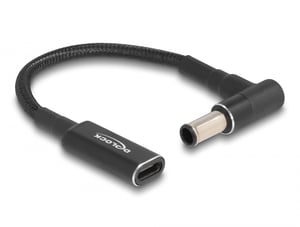 DeLOCK Adapterkabel für Laptop-Netzkabel, USB-Typ-C-Buchse auf Sony-Stecker 6,0 x 4,3 mm, 90° abgewinkelt, 15 cm