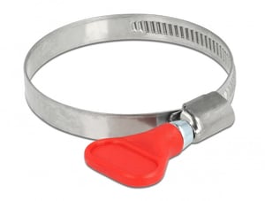 DeLOCK Tube Clamp, Butterfly Clamp, Stainless Steel 400 SS, 40–60 mm, 5 pcs., red