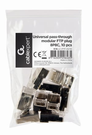 Gembird LC-PTF-01/10 RJ-45-kontakt, brun, silver, genomskinlig