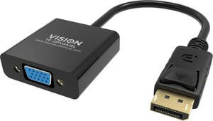 Vision TC-DPVGA/BL DisplayPort to VGA (D-Sub) Cable Adapter, Black
