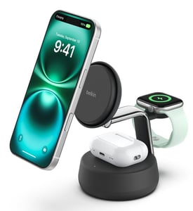 Belkin Qi2 Fitness-Tracker, Kopfhörer, Smartphone, Smartwatch Schwarz USB Kabelloses Laden Schnellladen Intern